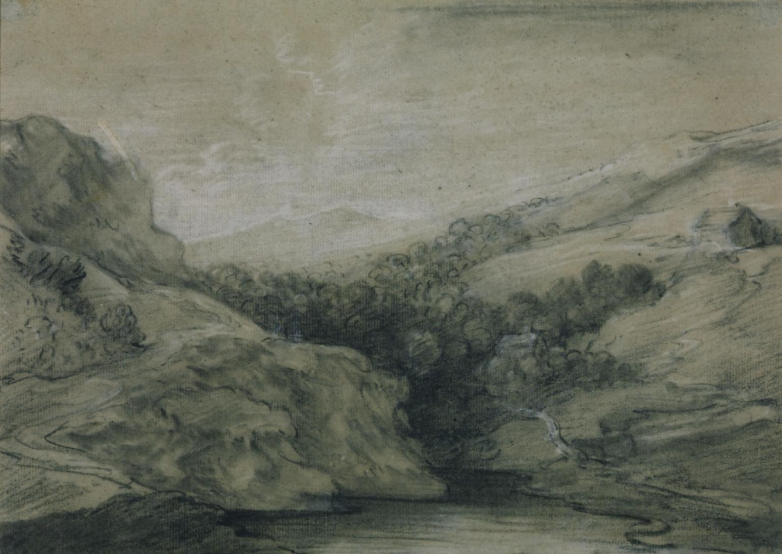 Thomas Gainsborough. Mountain landscape and a pond