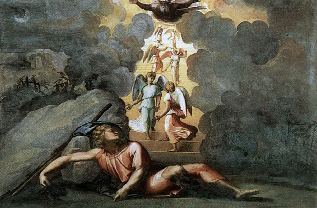 Рафаэль Санти. Сон Иакова (Лестница Иакова). Фреска лоджии Рафаэля дворца понтифика в Ватикане