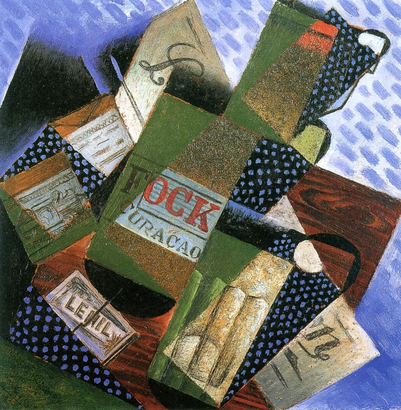 Juan Gris. A Bottle Of Curacao