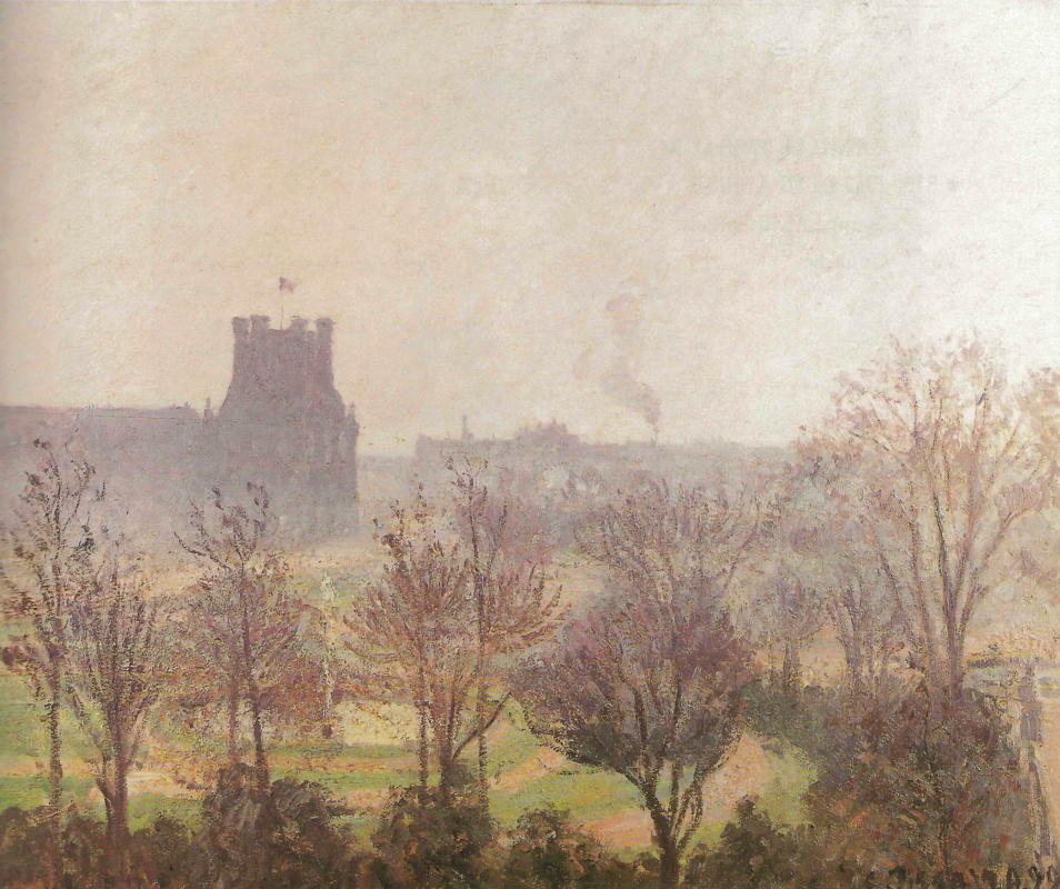 Camille Pissarro. Jardín Del Museo De Louvre. El efecto de la niebla