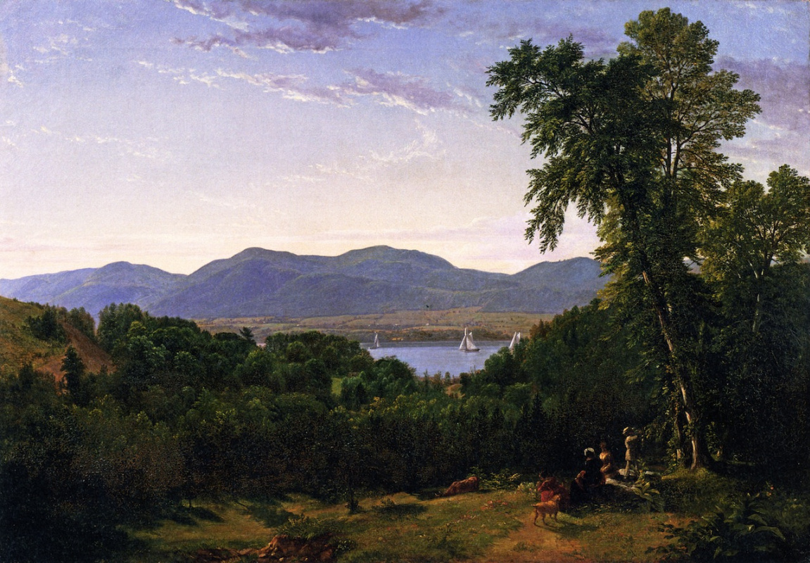 Asher Brown Durand. Lighthouse Hills sul fiume Hudson, di fronte a Newburgh