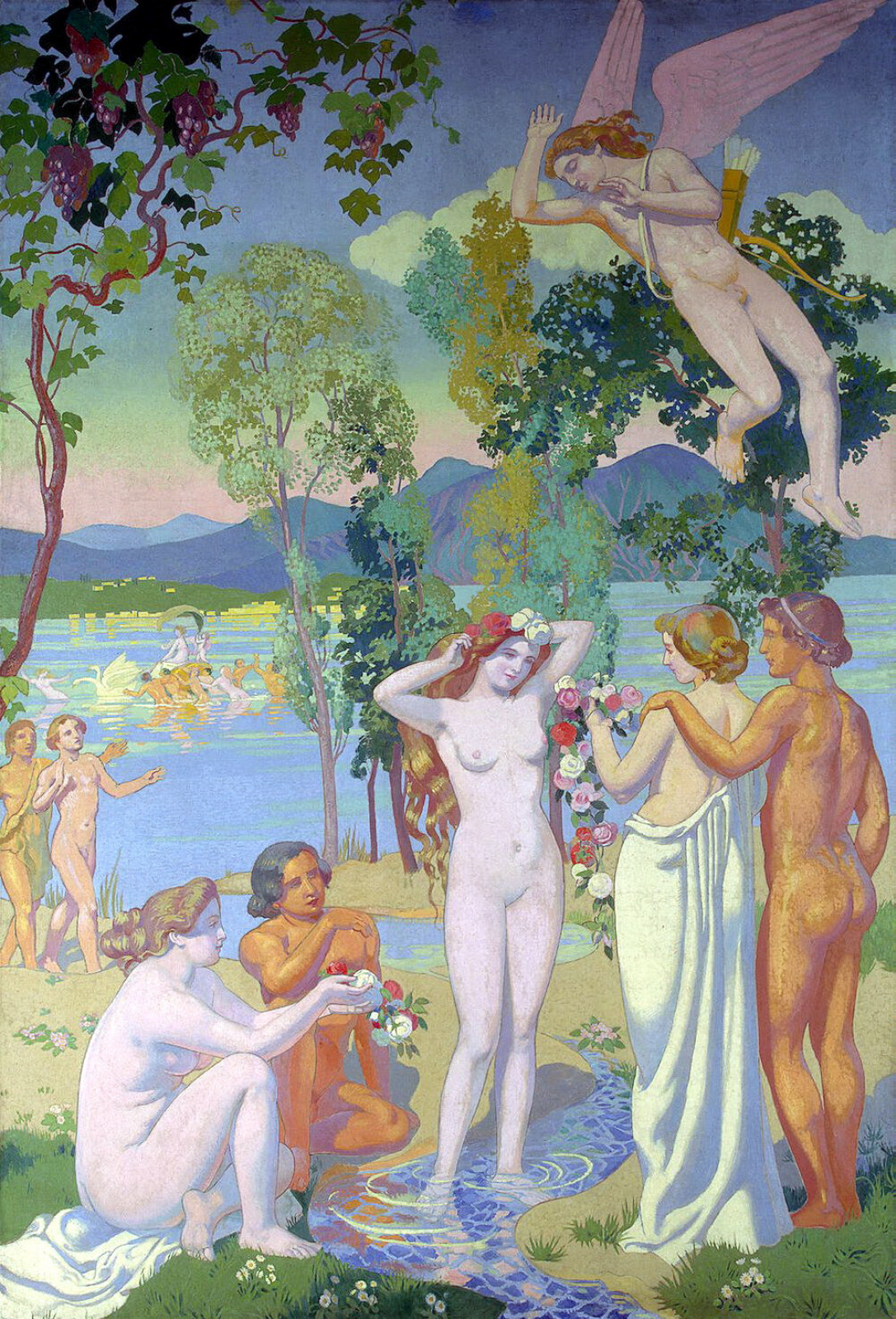 Maurice Denis. Flying Cupid struck by the beauty of psyche