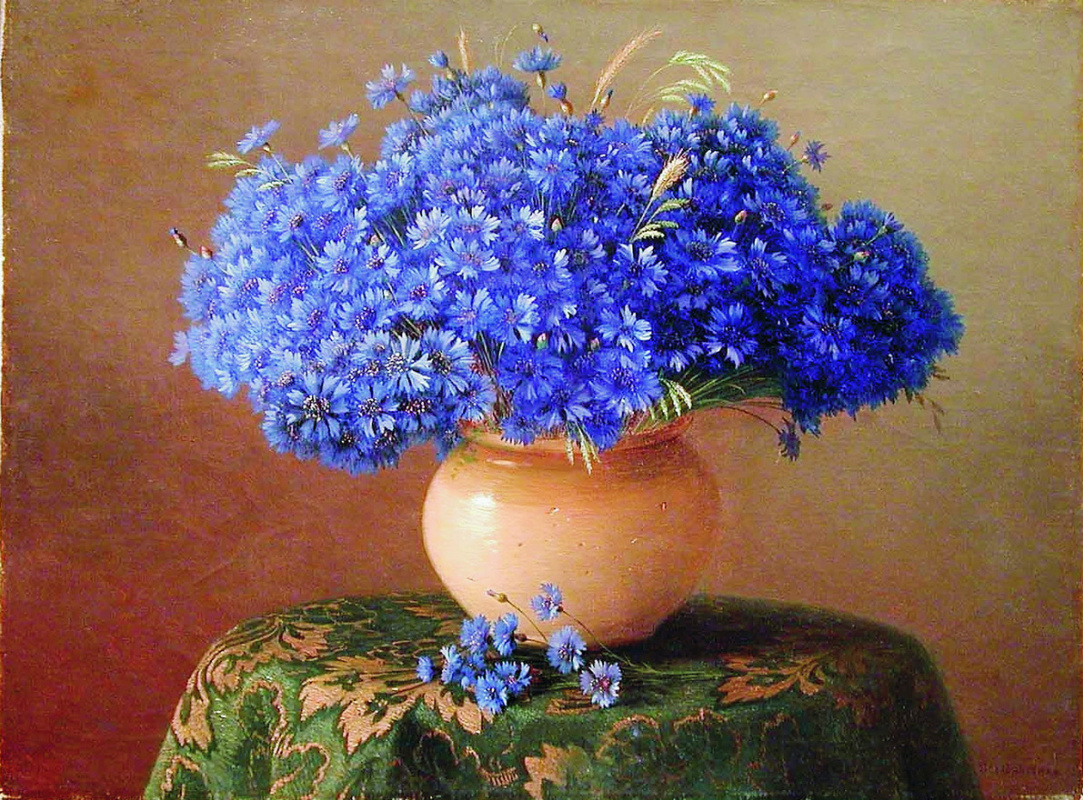 Gabriel Pavlovich Kondratenko. Still life with cornflowers