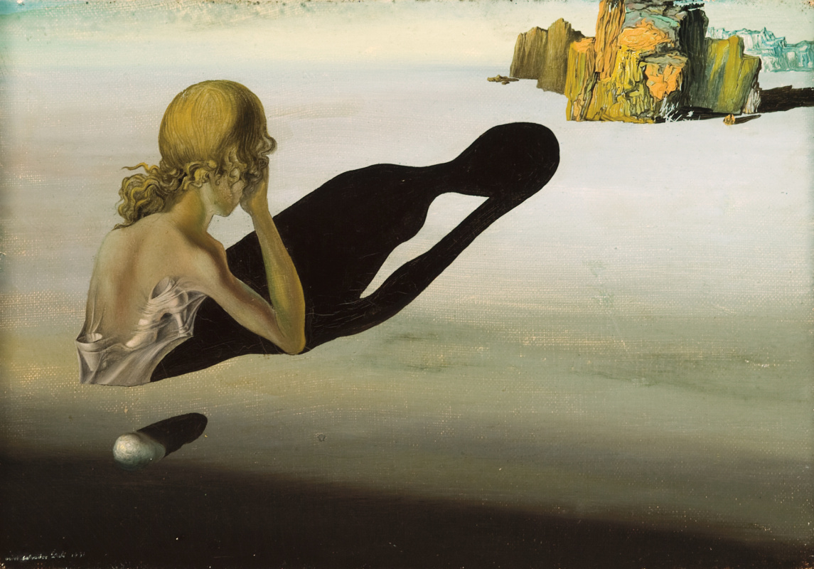 Salvador Dali. Repentance. Sphinx embedded in sand