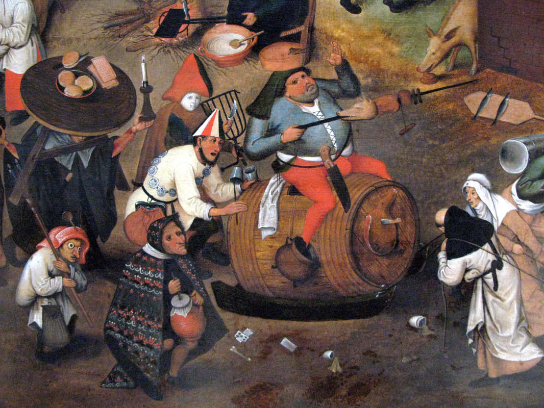 Pieter Bruegel The Elder. Battle of Lent and carnival. Fragment 1