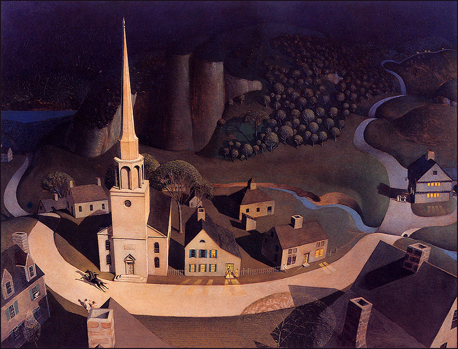 Grant Wood. The midnight ride Paul Revere