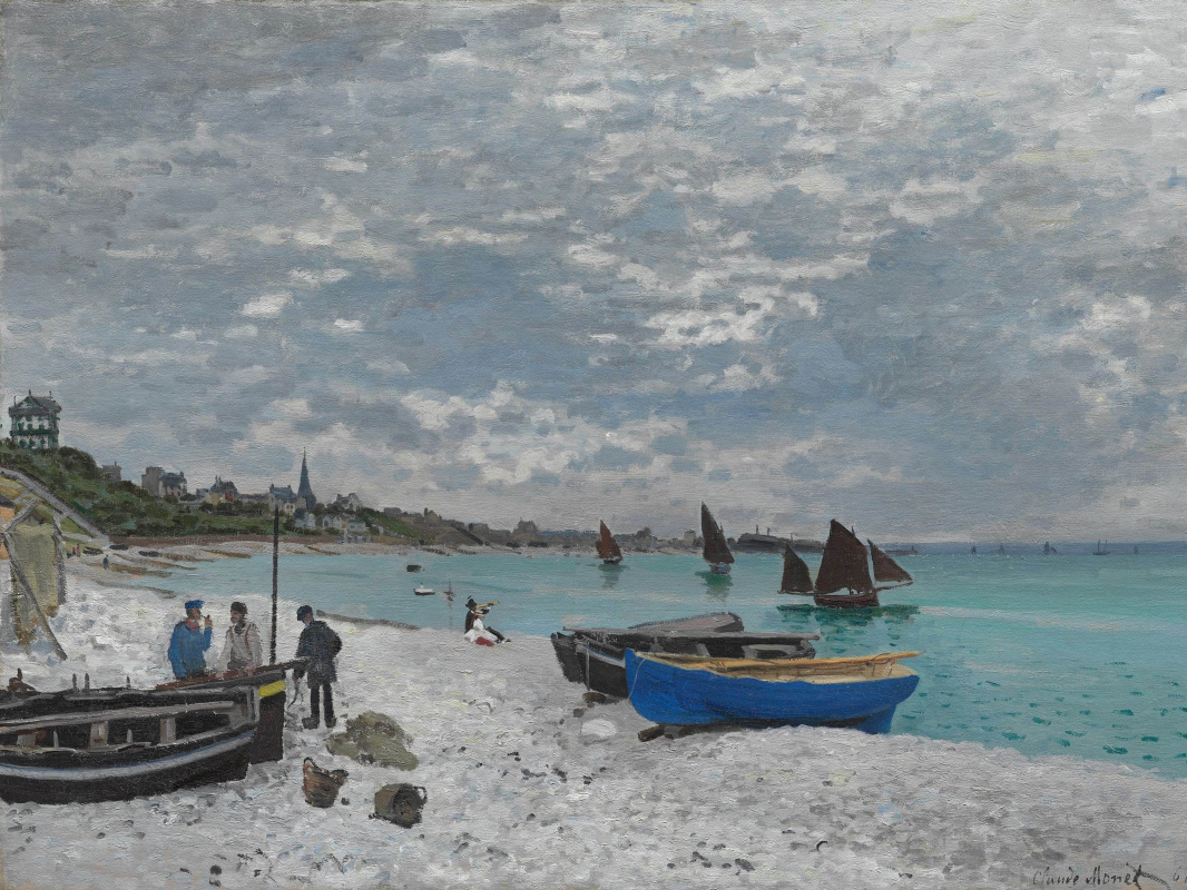 Claude Monet. The beach at Sainte-Adresse