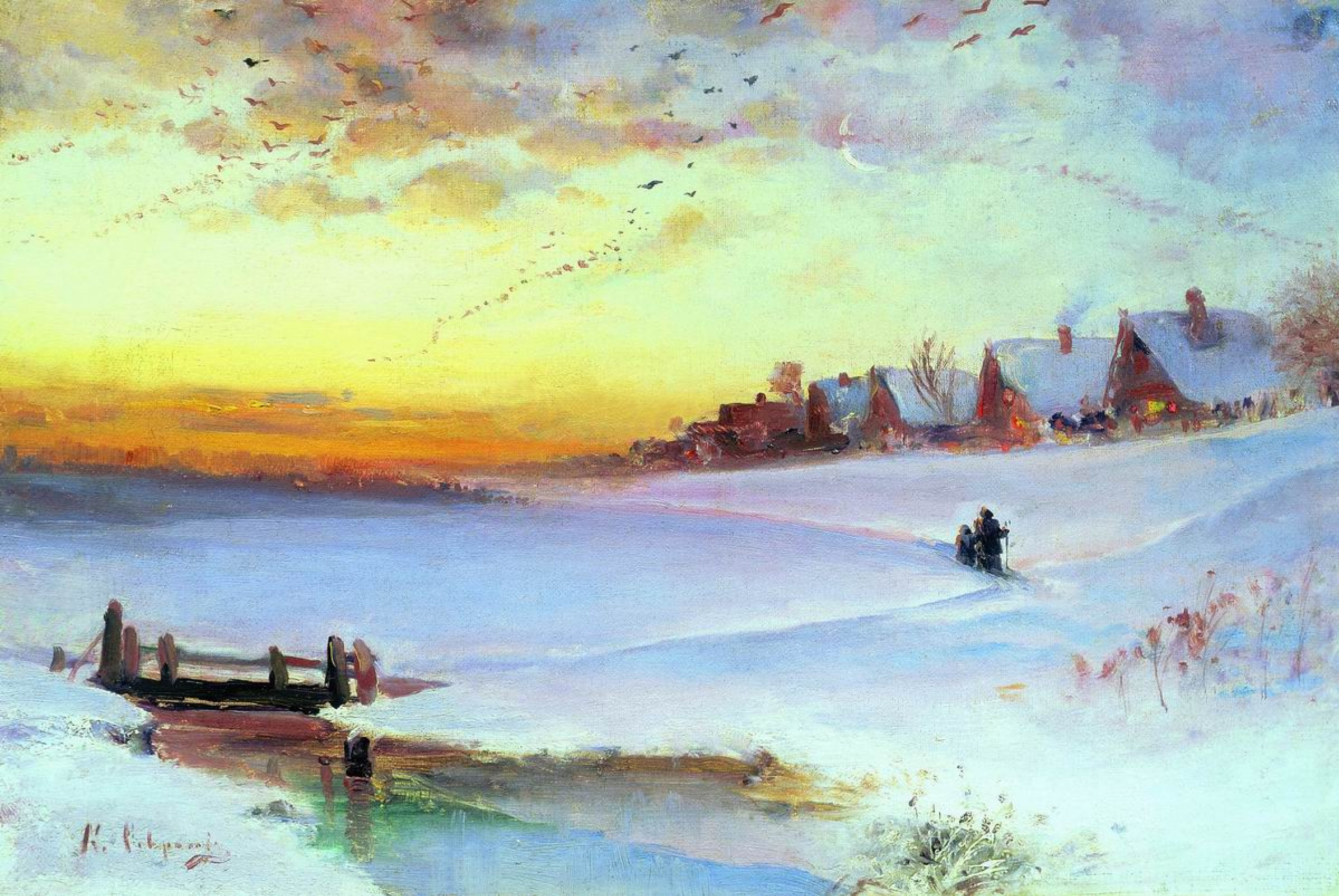 Winter landscape. Thaw, 1890, 54×36 cm by Alexey Savrasov: History