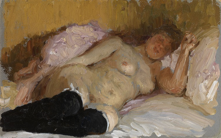 Ilya Efimovich Repin. The sleeping artist's wife Natalia Normand