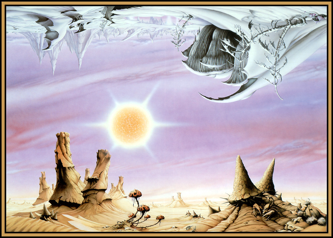 Rodney Matthews. Inverted landscape