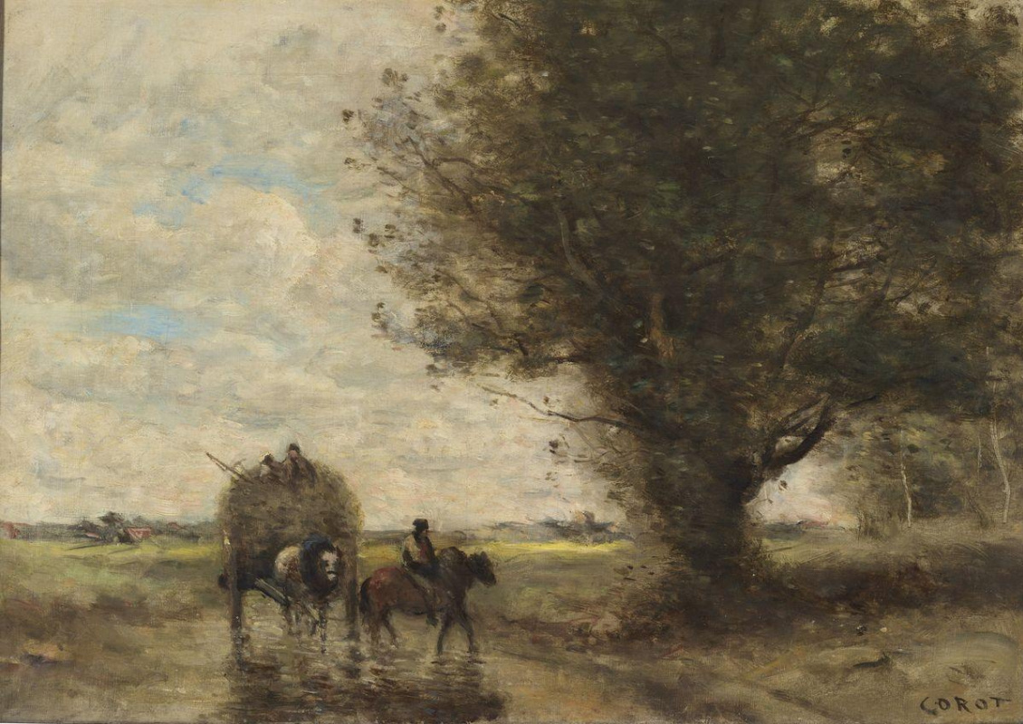 Camille Corot. Cart of hay