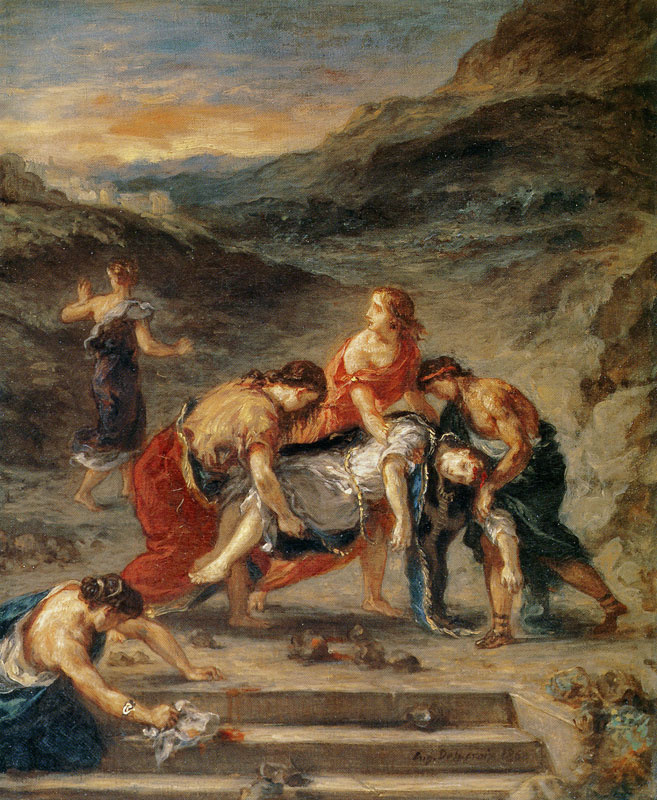 Eugene Delacroix. Saint Etienne emporté par ses disciples