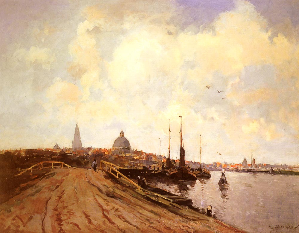 Gerard Jacobus Delfgave. View Of Rotterdam