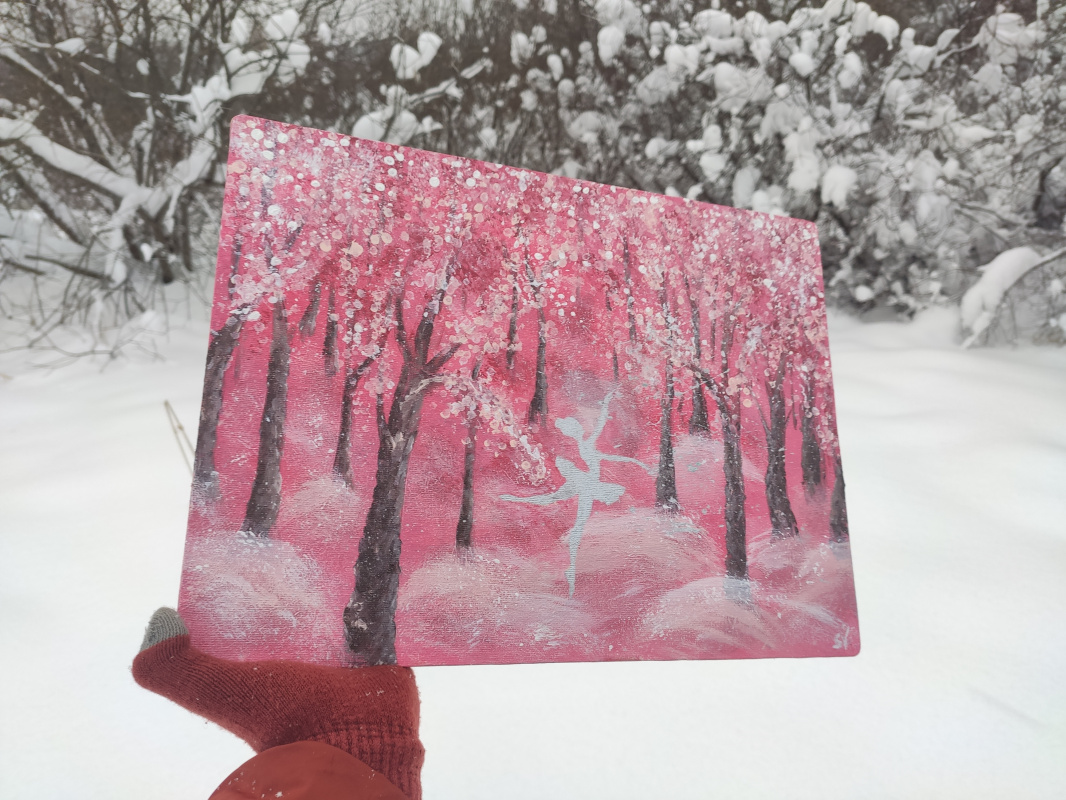 The Ballerina Fairy in the Winter Woods