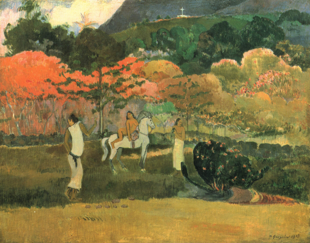 Paul Gauguin. Women and white horse