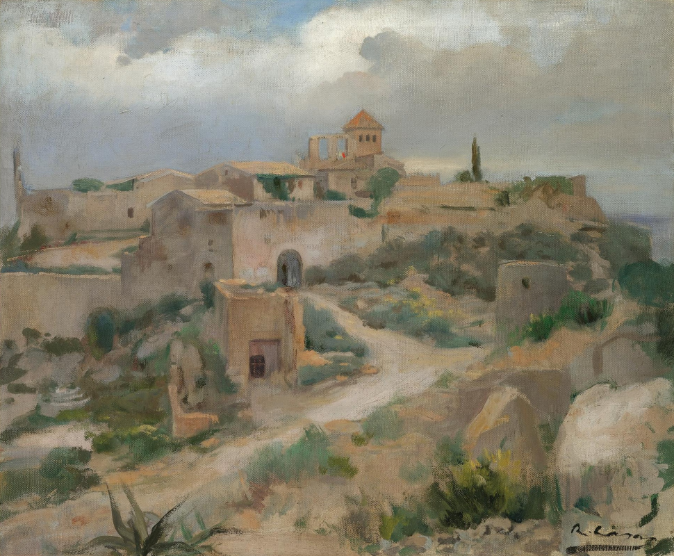 Ramon Casas i Carbó. Landscape with castle Tamarit, Tarragona, Spain