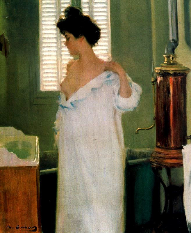 Ramon Casas i Carbó. In front of the bathroom