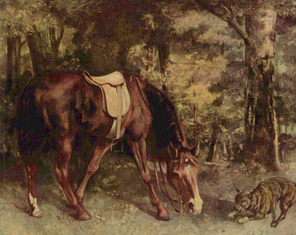 Gustave Courbet. Horse in the woods