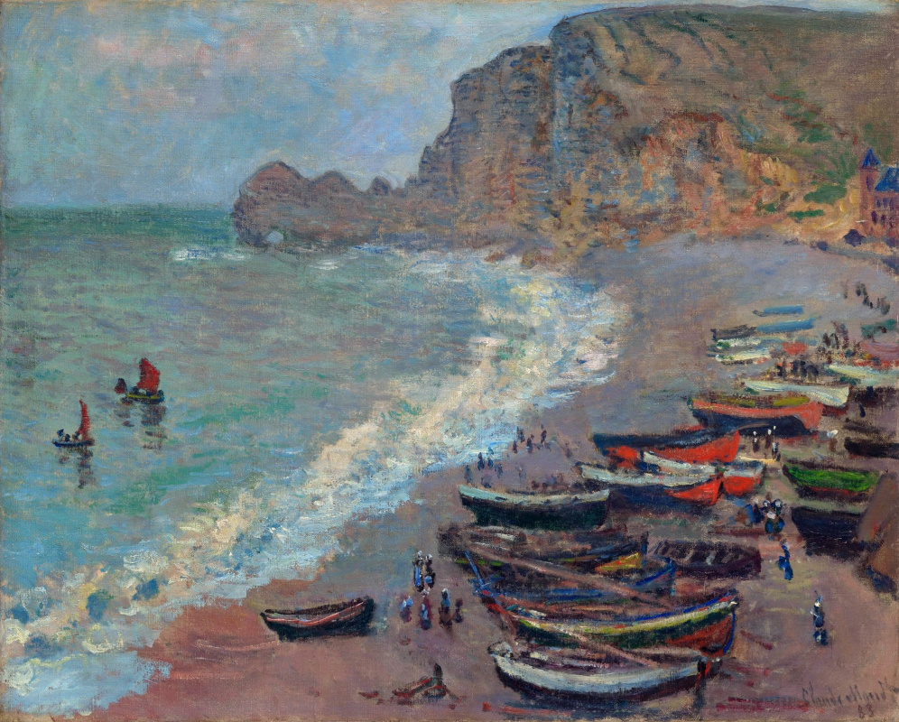 Claude Monet. Etretat, the beach and the port of Amon