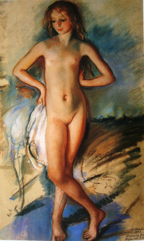 Zinaida Serebryakova. Chica desnuda Retrato de Katya Serebryakova