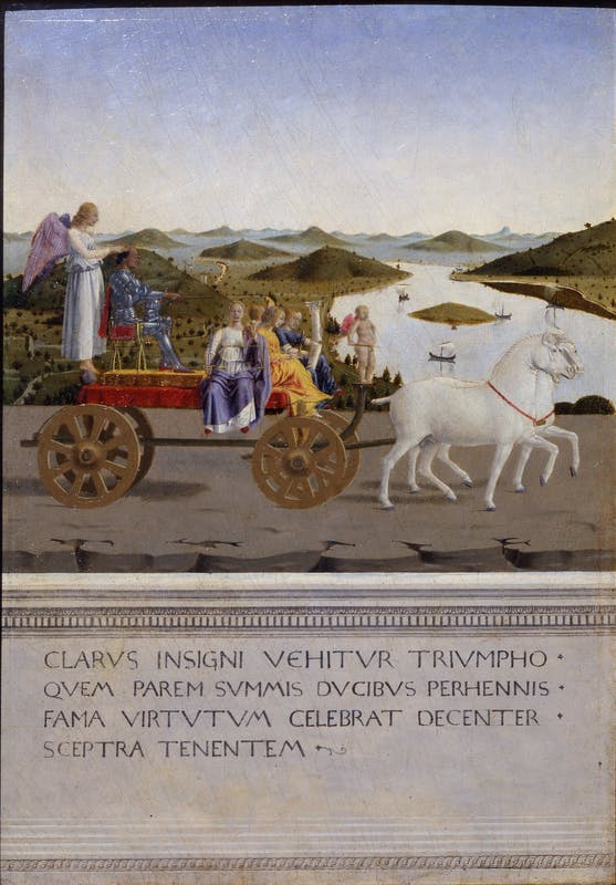 The Duke and Duchess on a triumphal chariot