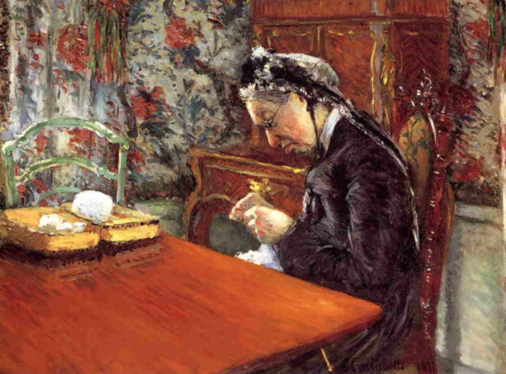 Gustave Caillebotte. Portrait of Madame Boise. Knitting