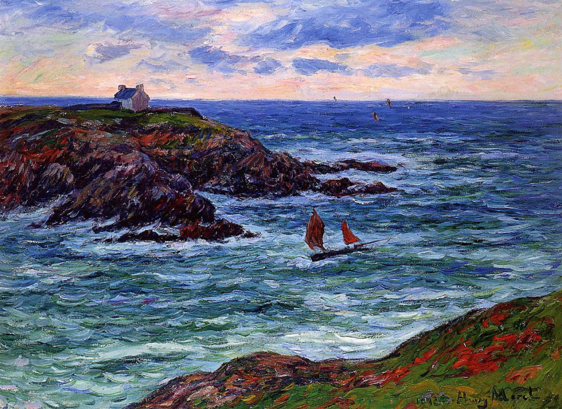 Henry Moret. Yachts off the coast