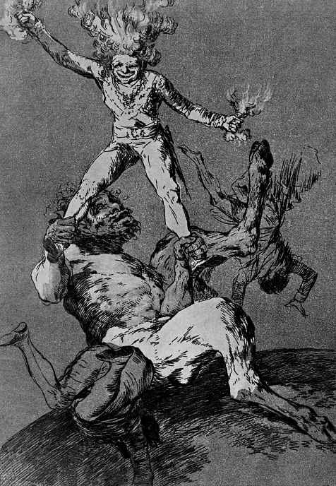 Francisco Goya. Series "Caprichos," sheet 56: Up and down