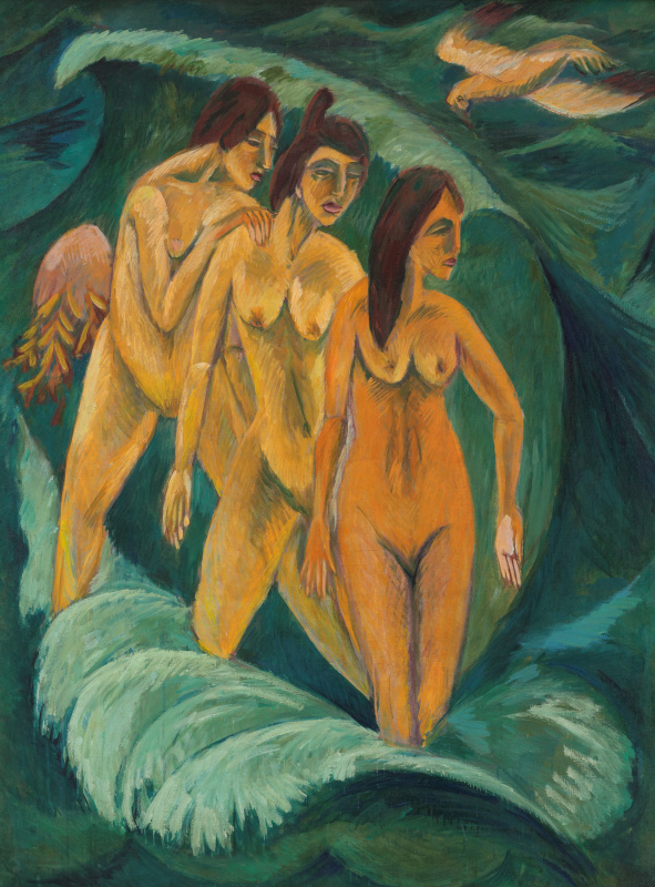 Ernst Ludwig Kirchner. Three bathers