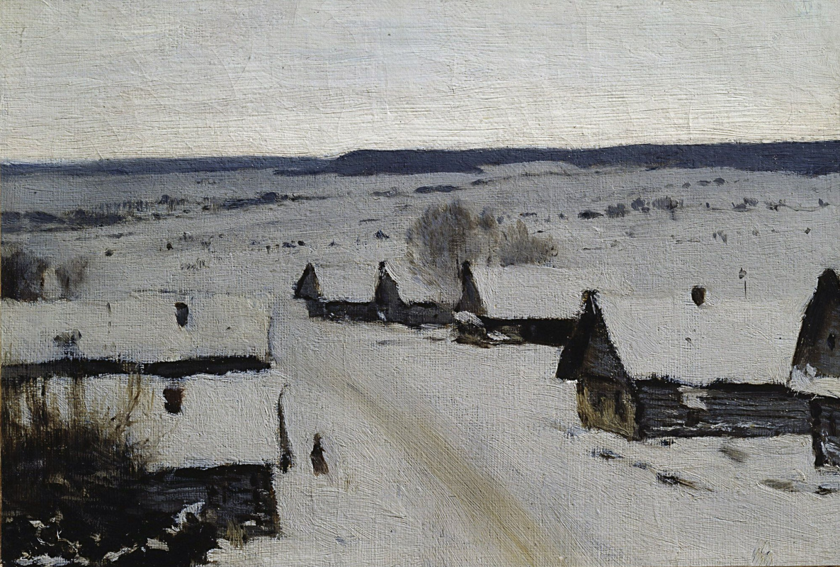 Isaac Levitan. Village. Winter