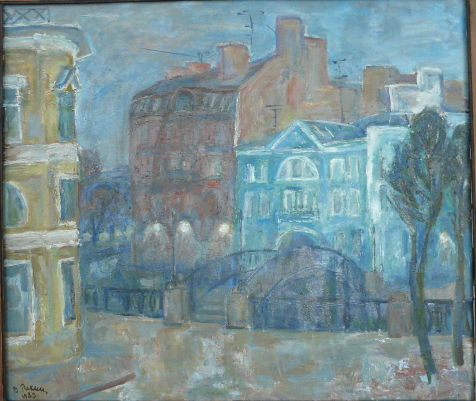 Valentina Ivanovna Rakhina. Houses on the Griboedov Canal. Dusk