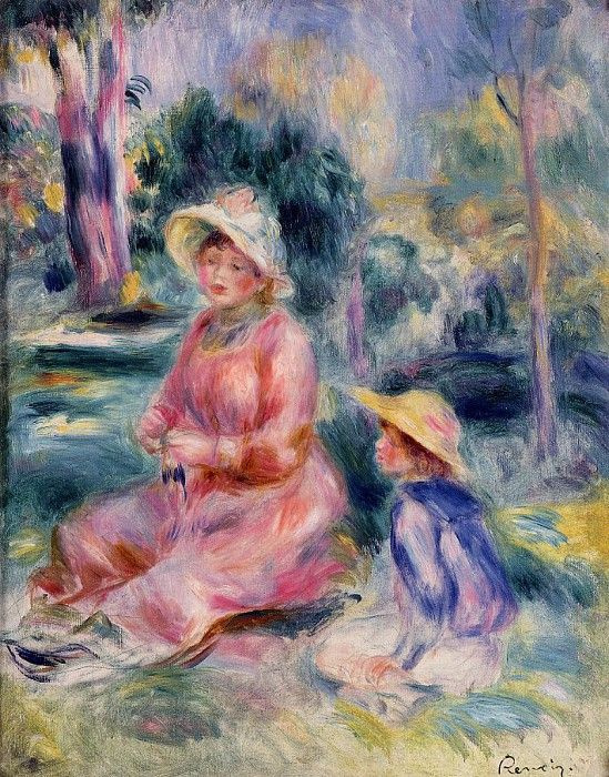 Pierre-Auguste Renoir. Madame Renoir and her son Pierre