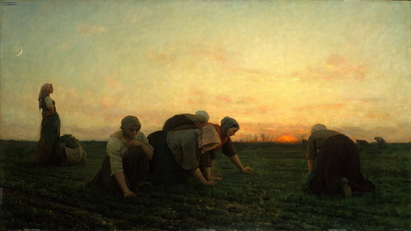 Jules Breton. Crows on a stormy evening