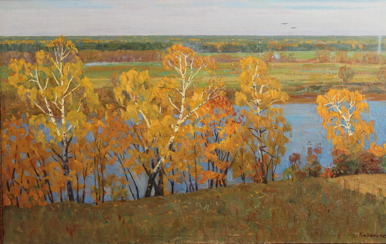 Eugene Alexandrovich Kazantsev. On the Oka. Golden autumn.