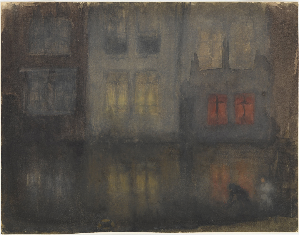 James Abbot McNeill Whistler. Nocturne: Black and Red - Reverse Channel, Holland
