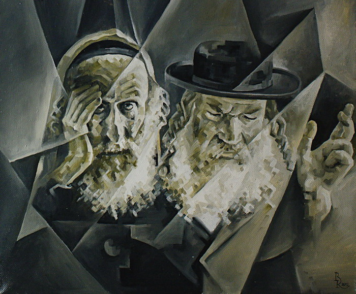Vasily Krotkov. The rabbis. Kubofuturizm
