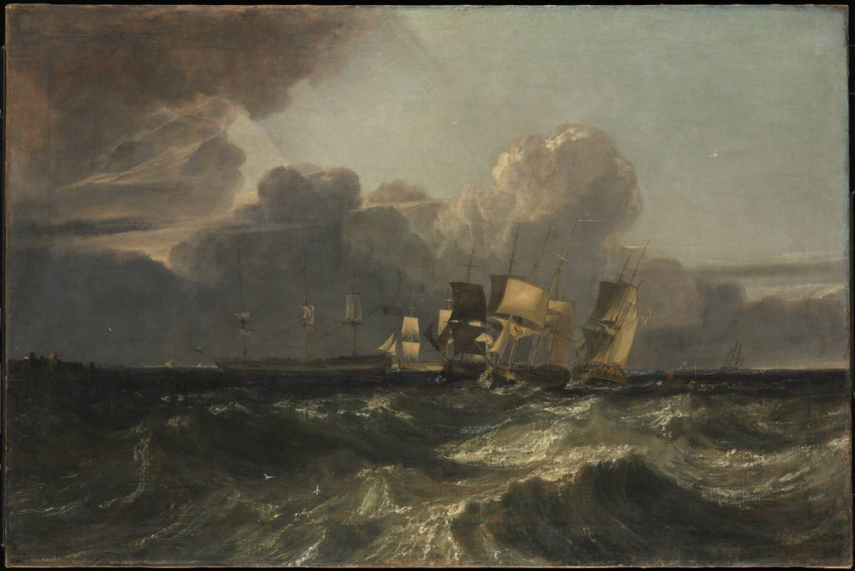 Joseph Mallord William Turner. Ships at anchor (Marine landscape in Egremont)