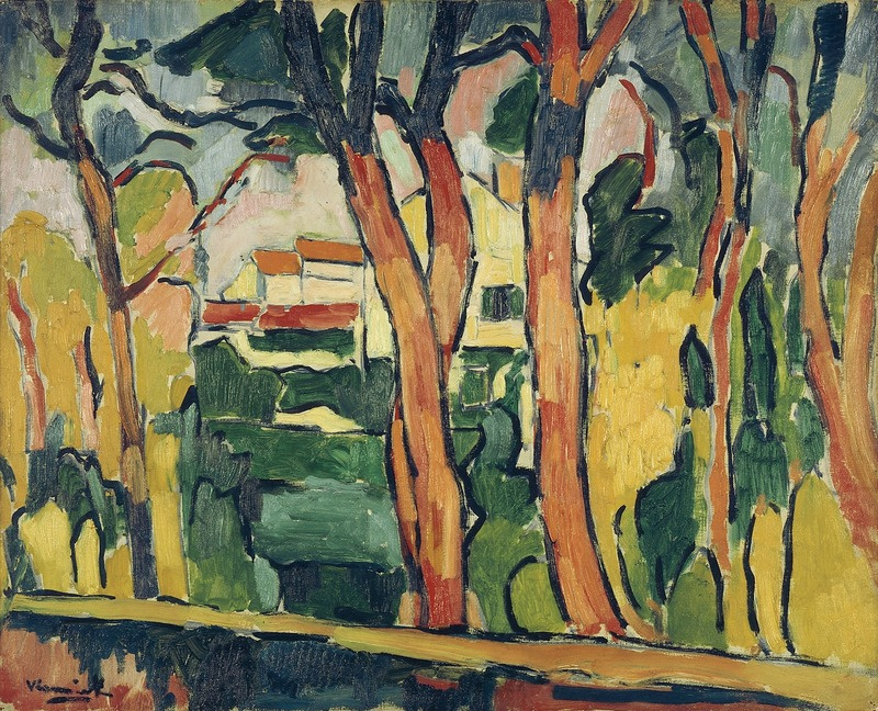 Maurice de Vlaminck. Landscape with red trees