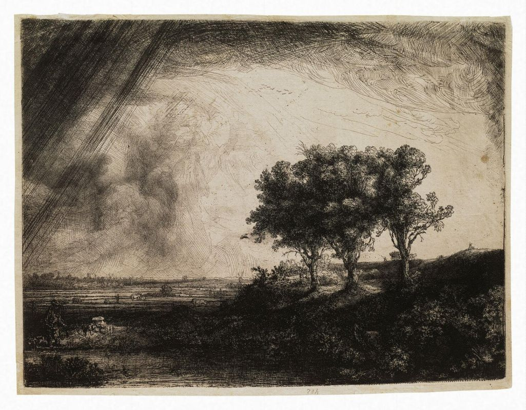 Rembrandt Harmenszoon van Rijn. Landscape with three trees
