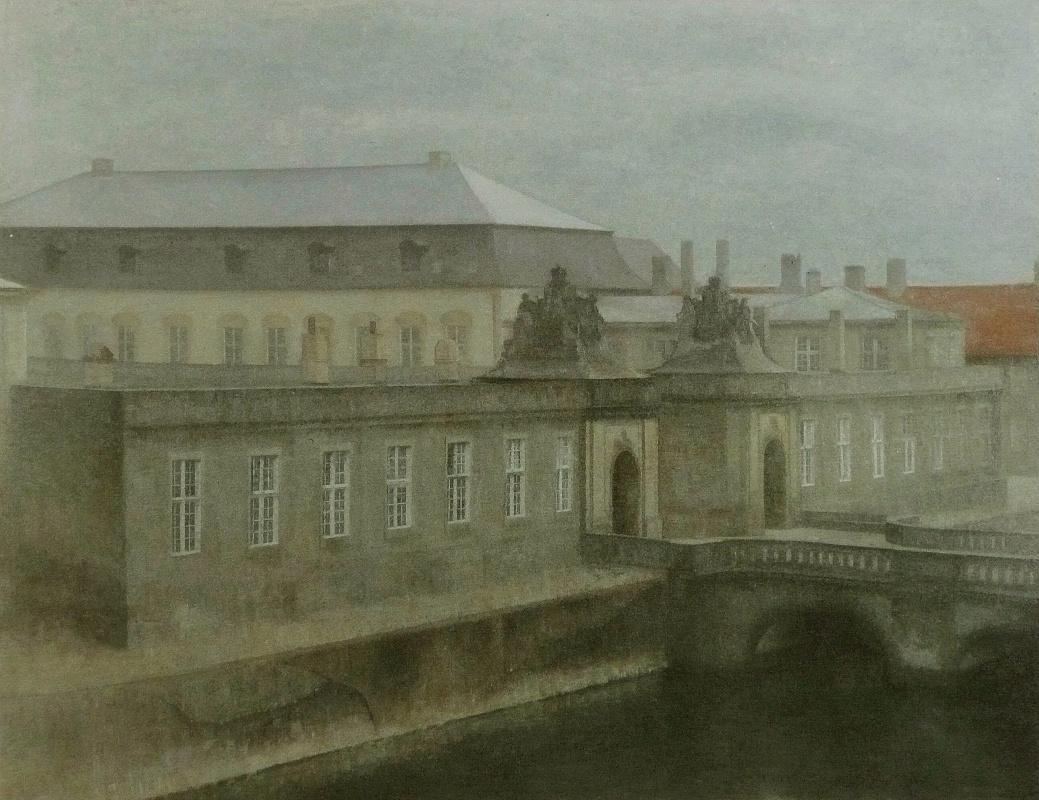 Вильгельм Хаммерсхёй. Christiansborg城堡看法，晚秋天