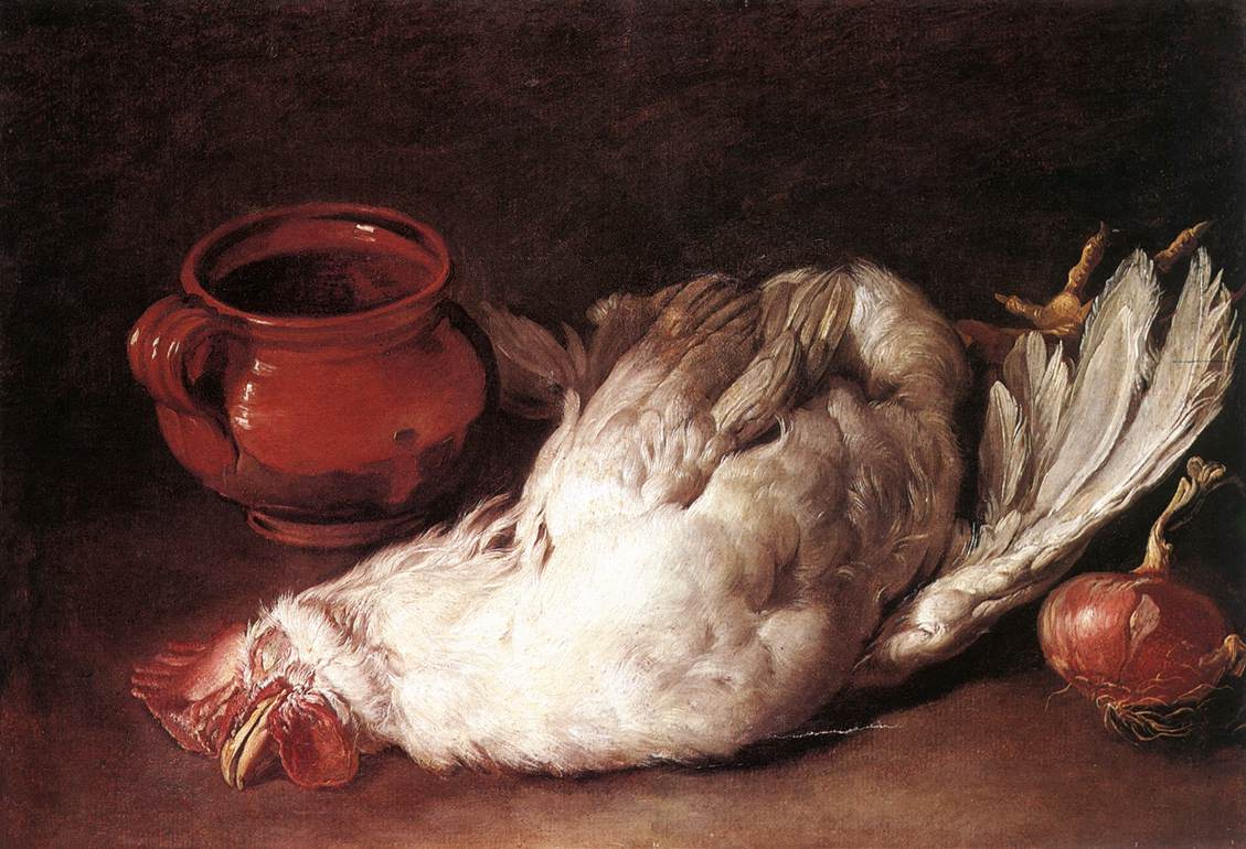 Giacomo Cheruti. Still life with chicken and onions