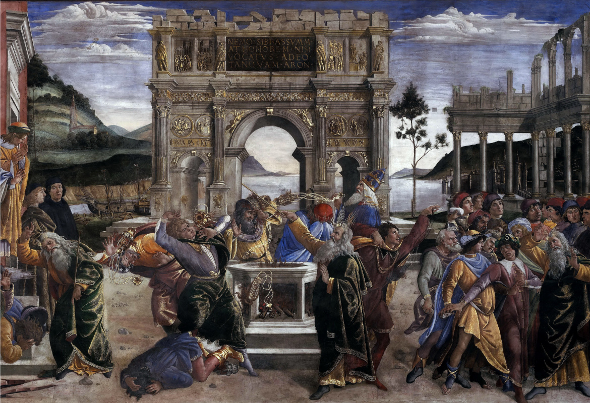 Sandro Botticelli. The punishment of the rebellious Levites