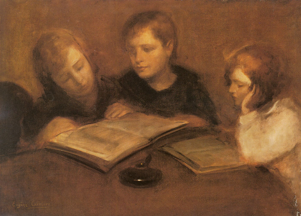 Eugene Carrier. Reading girls
