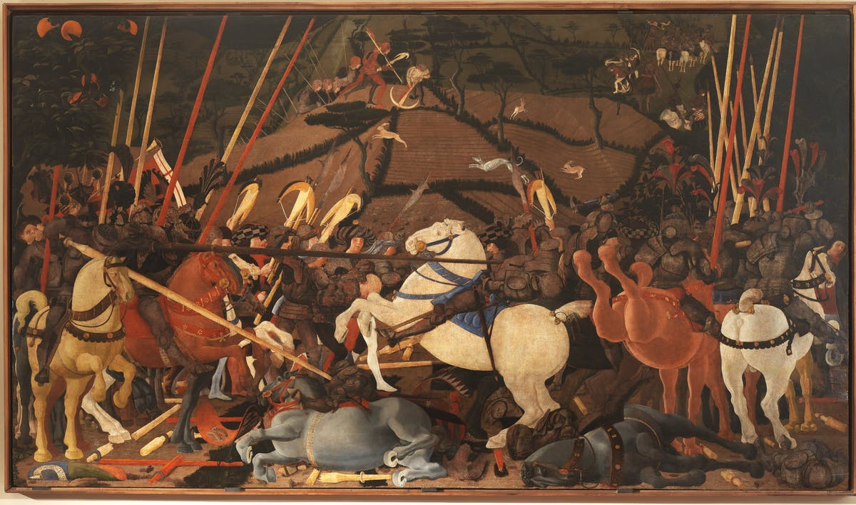 Paolo Uccello. The battle of San Romano. Defeat Bernardino della card