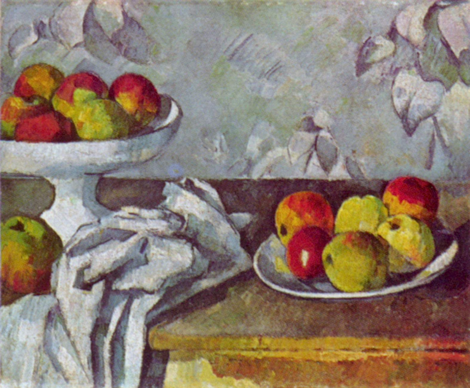 Поль Сезанн. Натюрморт с яблоками и блюдом для фруктов