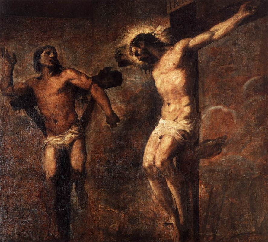 Titian Vecelli. Crucified Christ and Thief