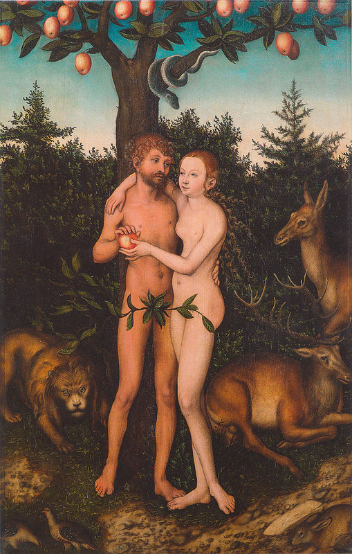 Lucas Cranach the Elder. Adán y Eva. La caida