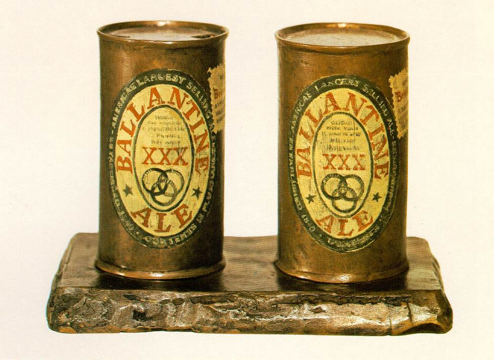 Jasper Jones. Painted bronze (ale Cans, Ballentin)