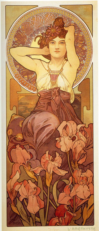 Alfonse Mucha. Amethyst. A series of gems