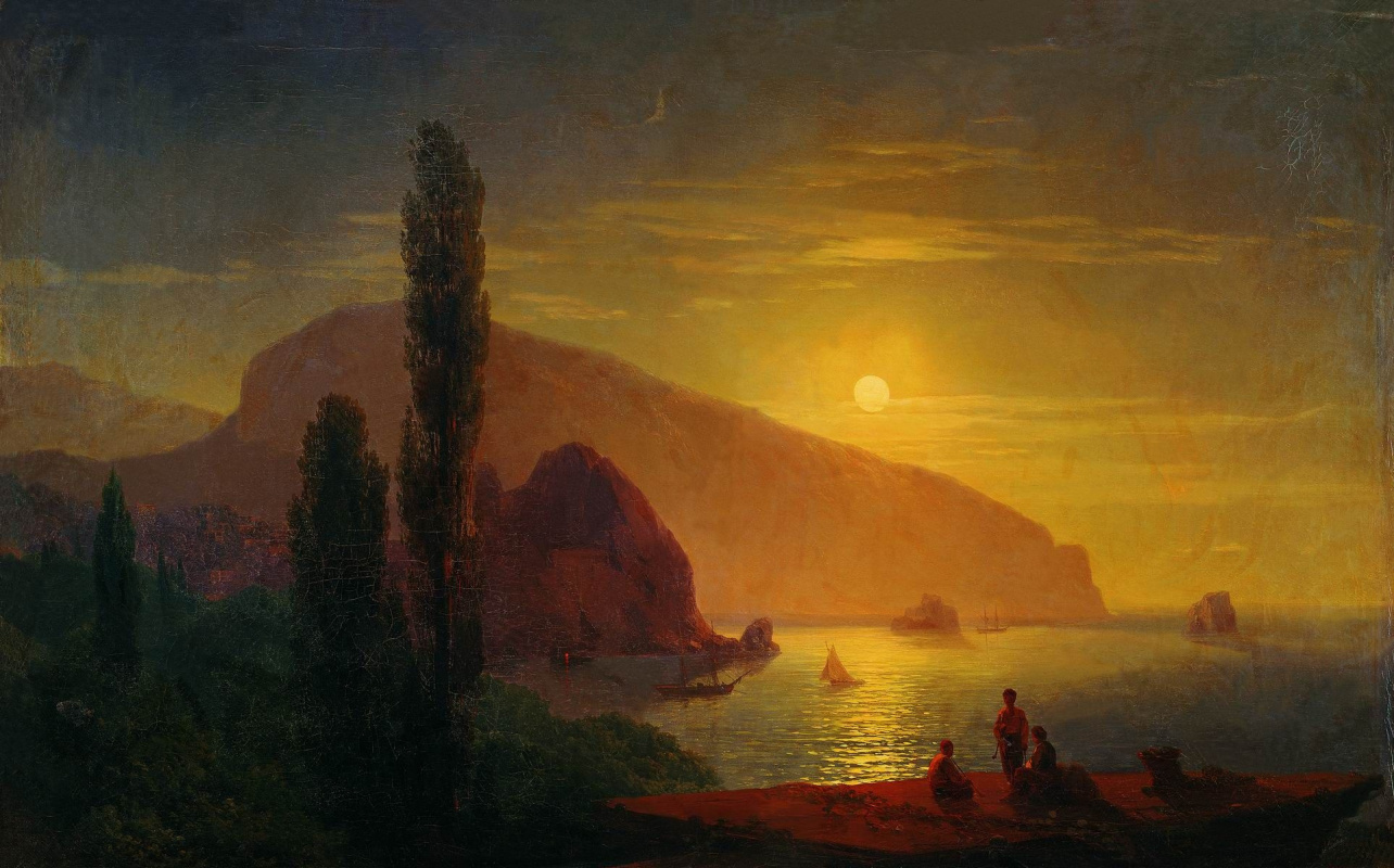 Ivan Aivazovsky. Night in the Crimea. View of the Ayu-Dag